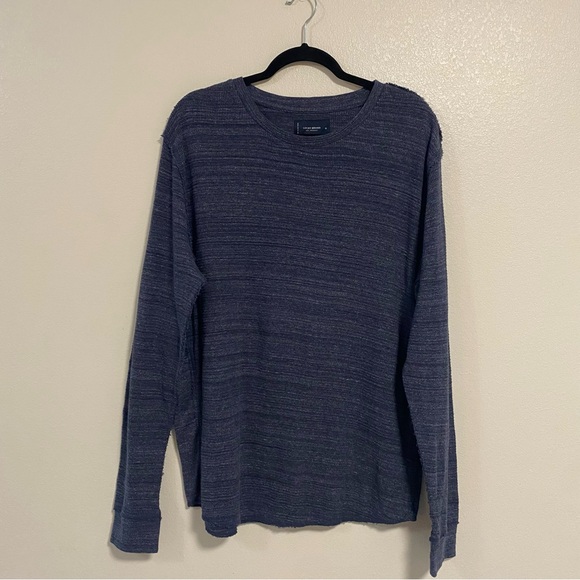 Lucky Brand Sweater Men’s Size XL Navy Textured 100% cotton Knit Sweater Top NWT - Picture 1 of 16